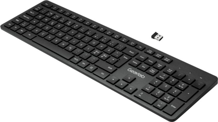 Gearlab G220 - Tastatur - Trådløs - 2.4 Ghz - Qwerty - Nordisk - Svart