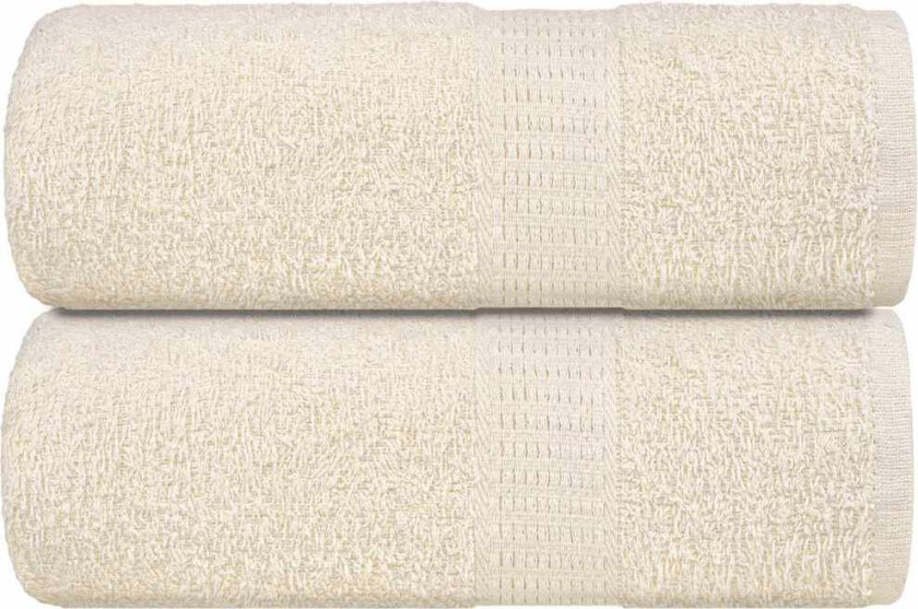 Gjestehåndklær 2 stk kremhvit 30x50 cm 360 g/m2 100 % bomull