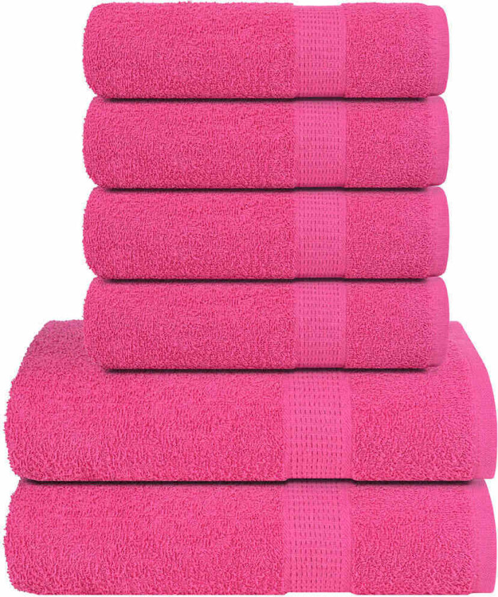 Håndklesett 12 deler rose 360 g/m2 100 % bomull