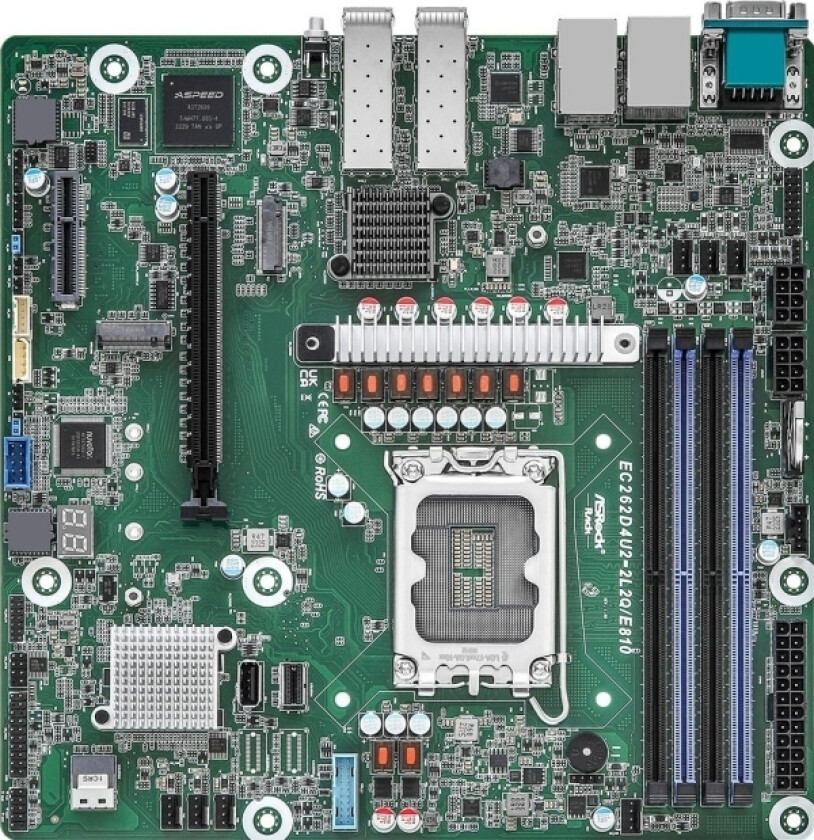Asrock Mainboard Ec262d4u2-2L2q/E810 Micro-Atx Sockel 1700 Ddr5-Only Single (Ec262d4u2-2L2q/E810)