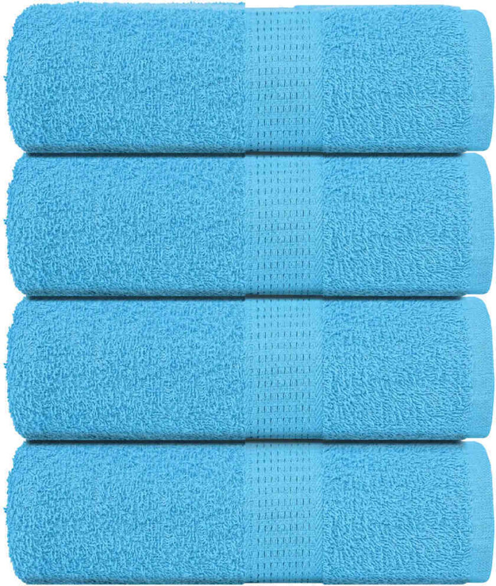 Gjestehåndklær 4 stk turkis 30x50 cm 360 g/m2 100 % bomull