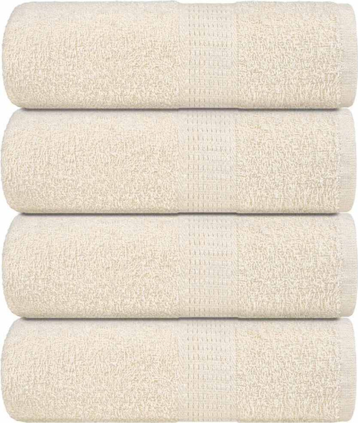 Såpehåndklær 4 stk kremhvit 30x30 cm 360 g/m2 100 % bomull