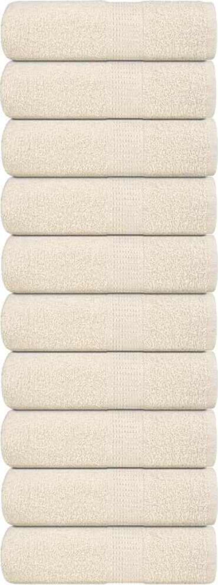 Gjestehåndklær 10 stk kremhvit 30x50 cm 360 g/m2 100 % bomull
