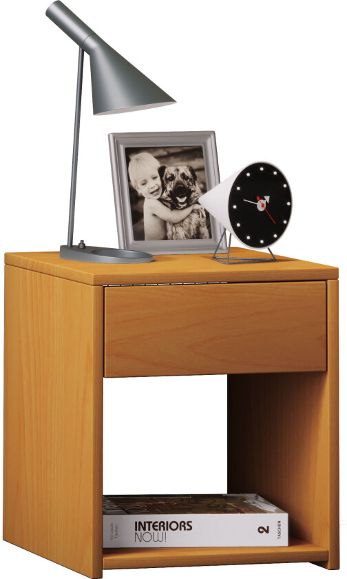 Sledo Mini nattbord 1 skuff, 1 hylle bøk dekor.