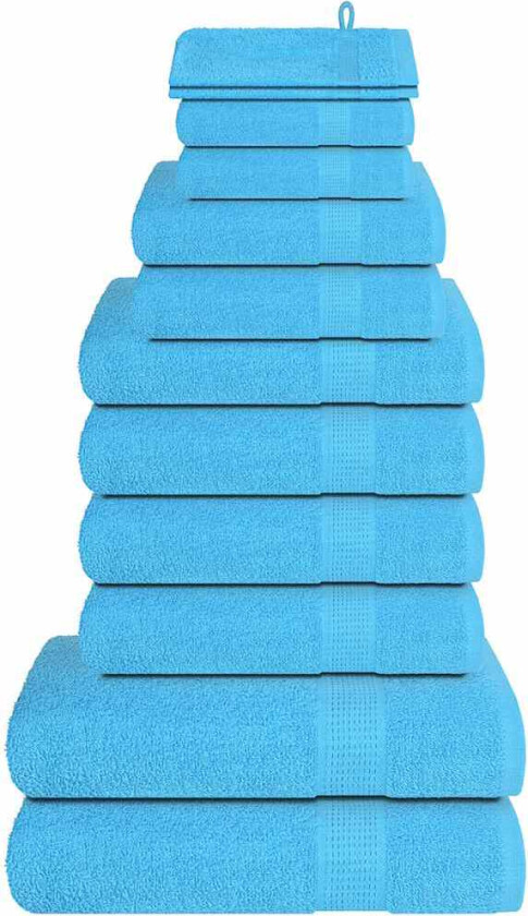 Håndklesett 12 deler turkis 360 gsm 100 % bomull