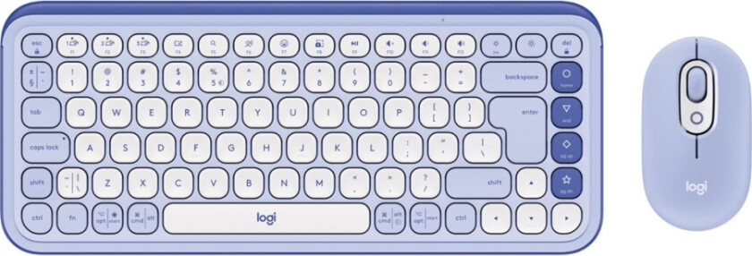 Pop Icon Combo - Tastatur- Og Mussett - Trådløs - Bluetooth Le - Qwerty - Us International - Lilla, Elfenbenshvit