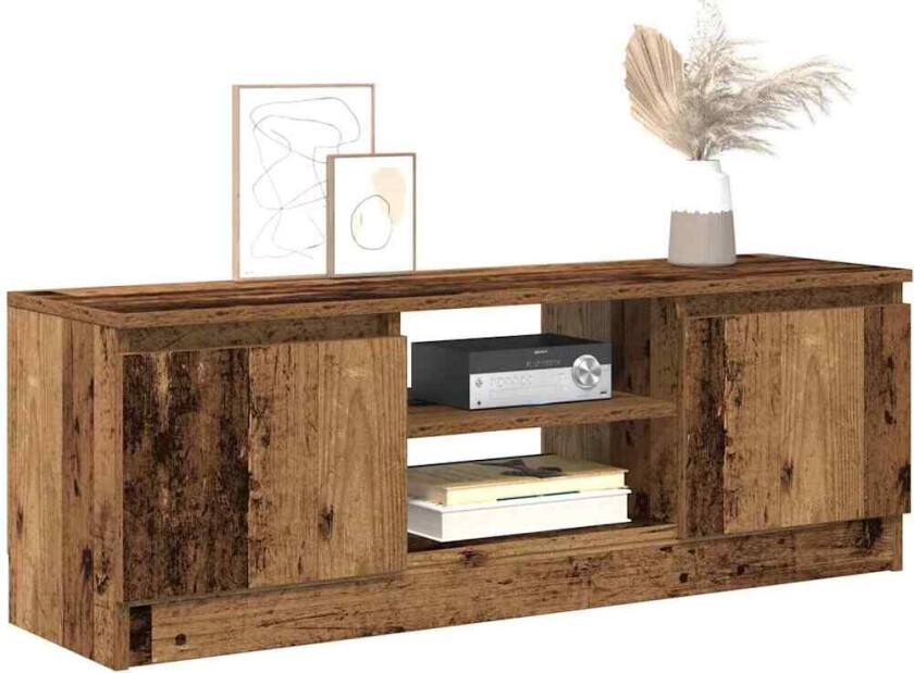 TV-benk gammelt tre 102x30x36 cm konstruert tre