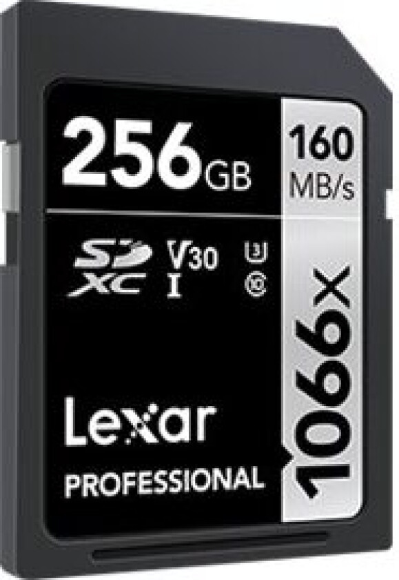 Lexar Professional Silver Series - Flashminnekort - 256 Gb - Video Class V30 / Uhs-I U3 / Class10 - 1066X - Sdxc Uhs-I
