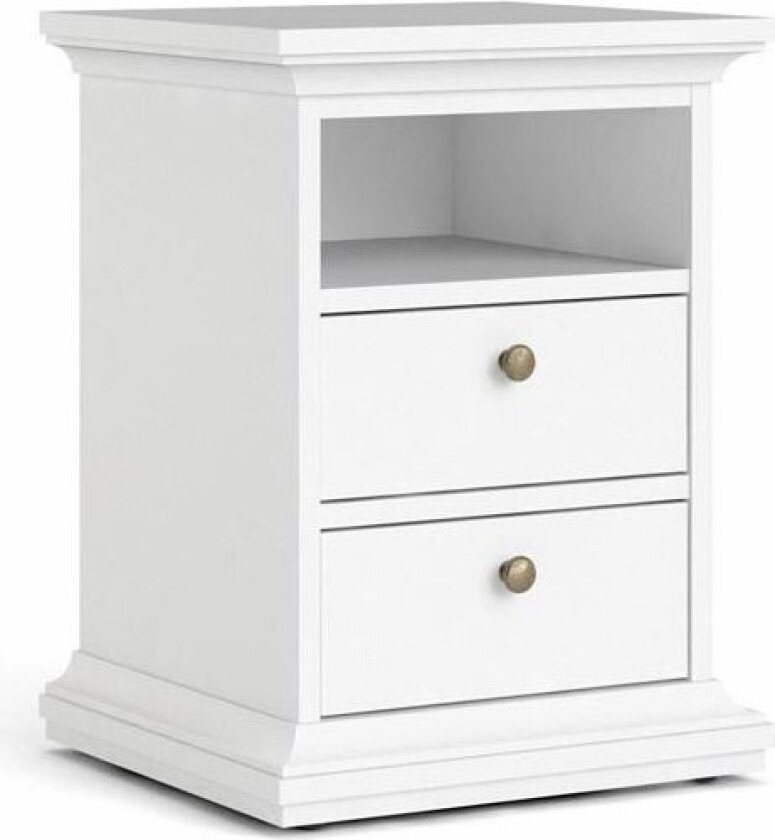 Venedig nattbord bredde 43 cm, høyde 58 cm hvit.