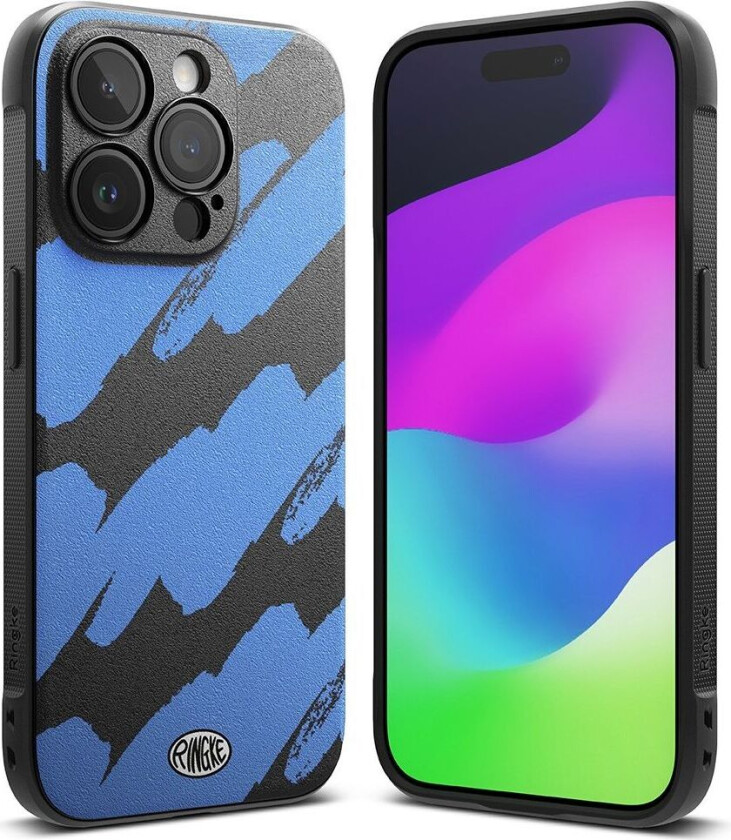 iPhone 15 Pro Max Deksel Onyx Design Blue Brush