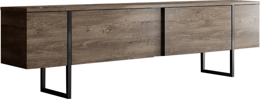 Bilde av Luxe TV-benk med Oppbevaring 180x50 cm - Brun / Svart / Tre
