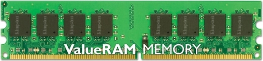 Kingston Valueram - Ddr2 - Modul - 1 Gb - Dimm 240-Pin - 800 Mhz / Pc2-6400 - Cl6 - 1.8 V - Ikke-Bufret - Ikke-Ecc - For Aopen Xc Cube Eu965, Ez965