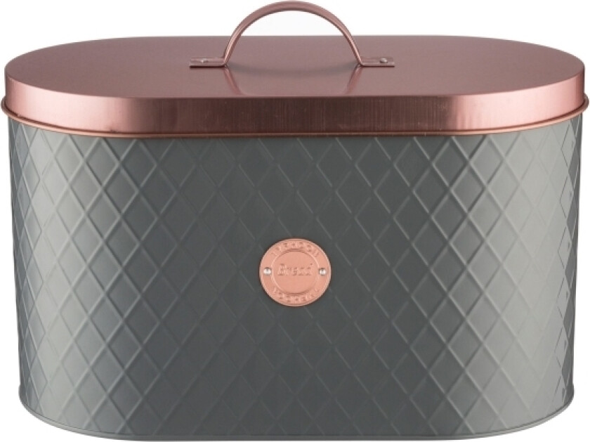 Henrik Copper Lid Bread Bin, Oval, Grå, Stål, Rosa, 185 Mm, 200 Mm