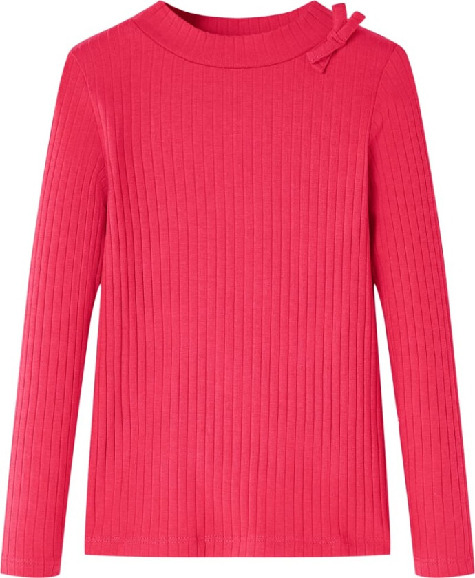 T-skjorte for barn med lange ermer knallrosa 92