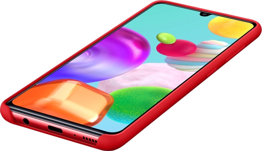 Silicone Cover Ef-Pa415 - Baksidedeksel For Mobiltelefon - Silikon - Rød - For Galaxy A41