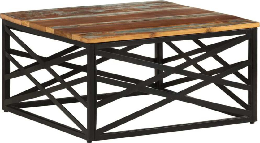 Salongbord 68x68x35 cm gjenvunnet heltre