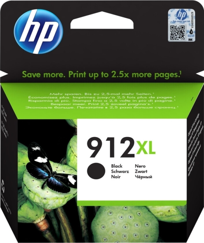 Hp 912Xl Original Ink-Blækpatron Med Høj Kapacitet, Sort