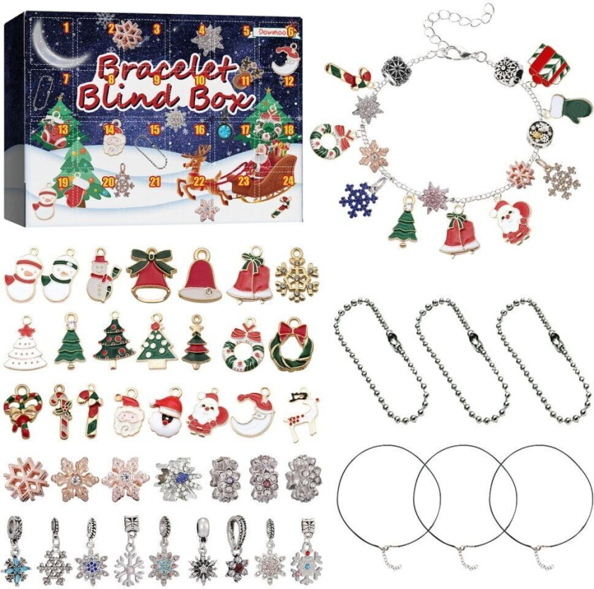 24-rutenett armbånd blindboks DIY jul adventskalender