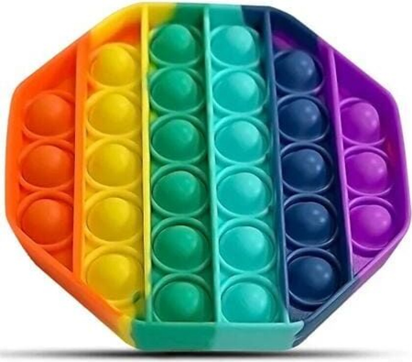 Pop It Fidget Toy Original - Octagon Rainbow - CE-godkjent