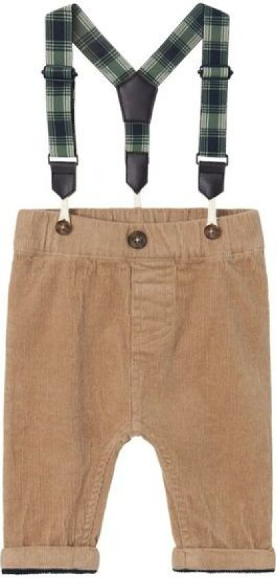 Name It - Bukse med Seler Baby Cord Weathered Teak