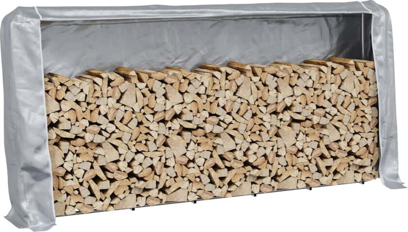 Vedstativ med ståltråd 300x25x150 cm galvanisert stål