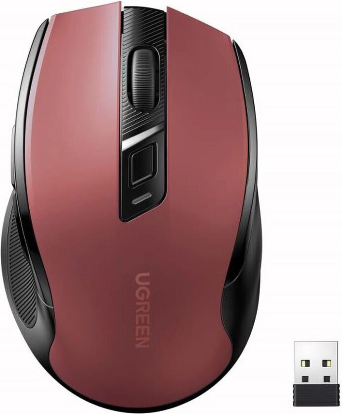 Optisk trådløs USB-mus 2,4gHz 4000 DPI - Rød
