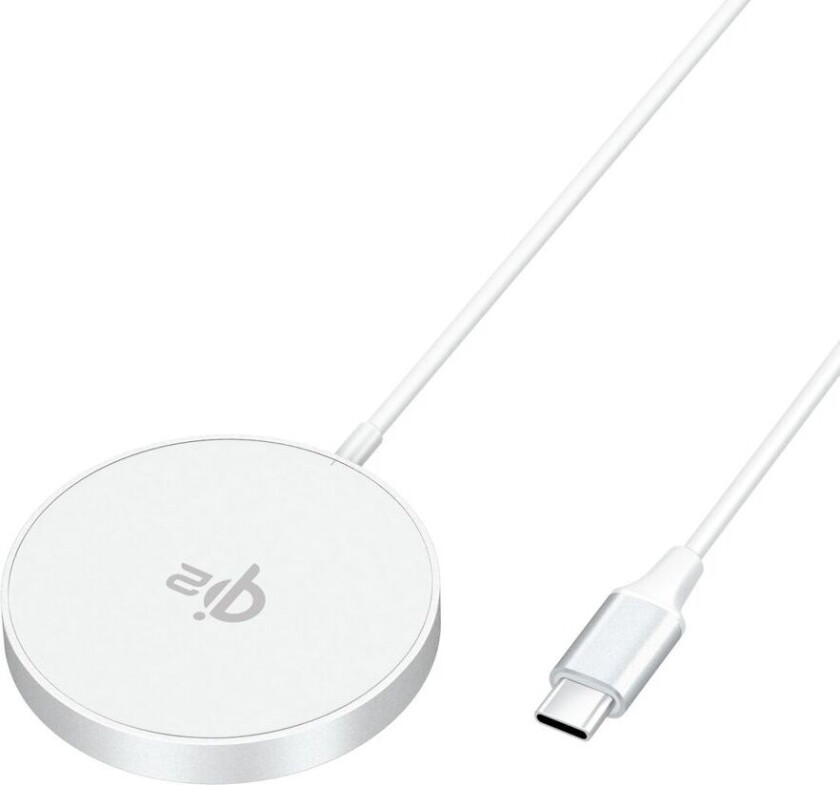 Qi2 USB-C Trådløs Lader med MagSafe 15W - Hvit