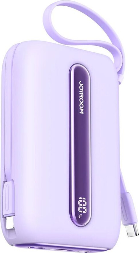 Hurtiglading 22,5W mini Powerbank med doble kabler 20000mAh - lilla