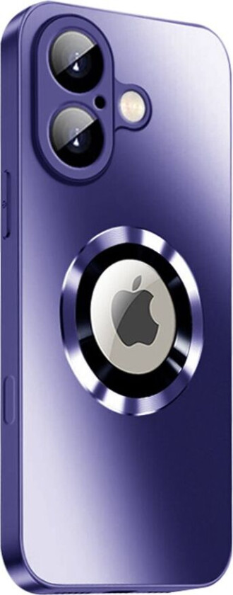 Magnetisk Deksel iPhone 16 med linsebeskyttelse og logovisning - Lilla