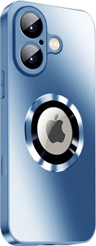 Magnetisk Deksel iPhone 16 Plus med linsebeskyttelse og logovisning - Blå