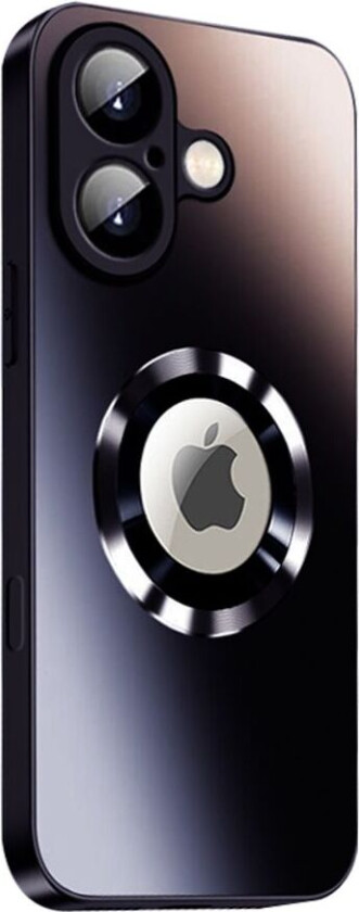 Magnetisk Deksel iPhone 16 med linsebeskyttelse og logovisning - Svart