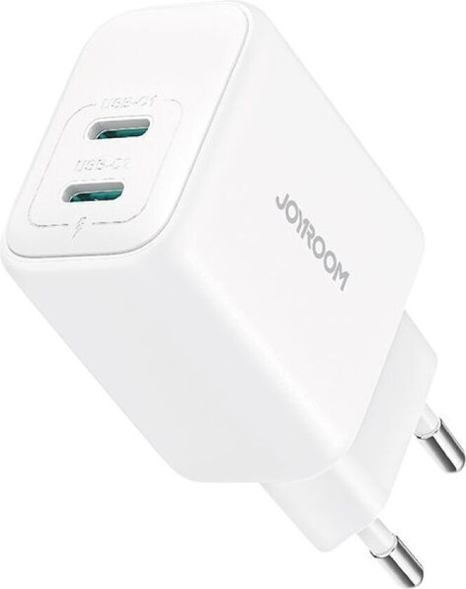 20W Dual USB-C Lader - Hvit