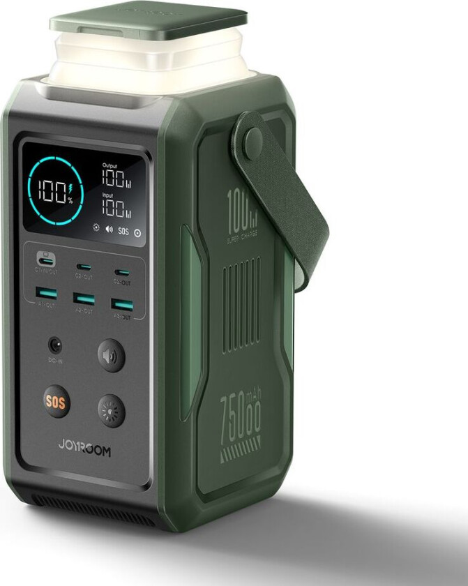 Bilde av Powerbank Super Large Kapasitet 75000 mAh, 100W med uttrekkbart lys