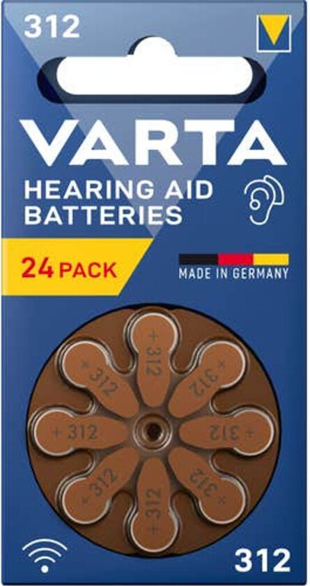 VARTA høreapparatbatterier 312, 24-pak