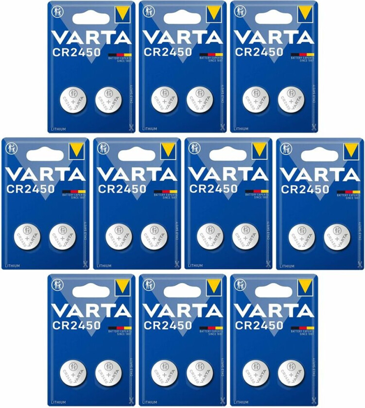 VARTA Lithium Coin knappcellebatteri CR2450 2-pack x10