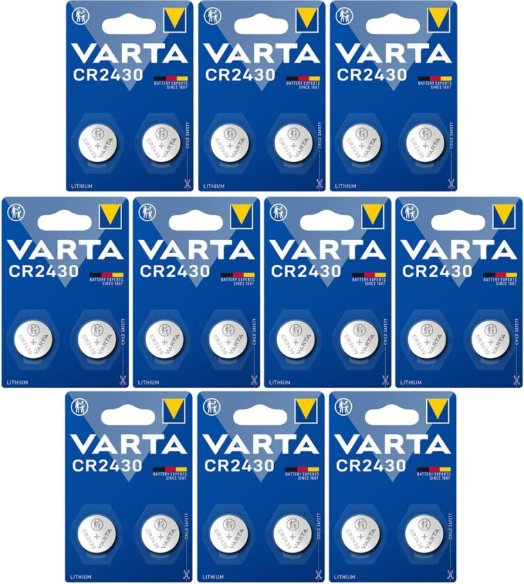 VARTA Lithium Coin knappcellebatteri CR2430 2-pack x10