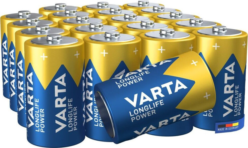 VARTA Longlife Power D batteri SCAND, 20-pak