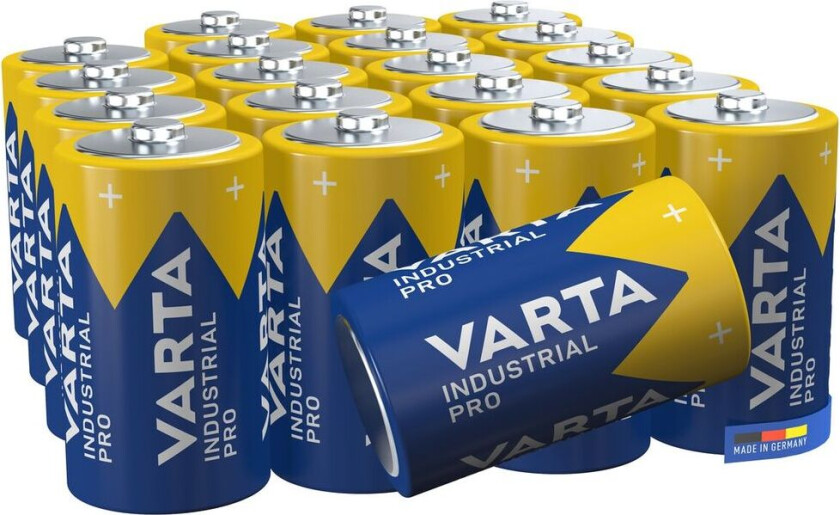 VARTA Industrial Pro D-batterier, 20-pak