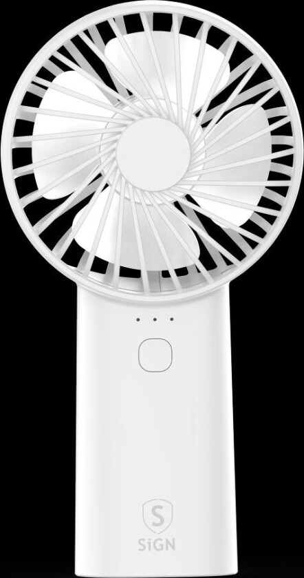 Bærbar Mini USB Håndvifte med Lampe - Hvit