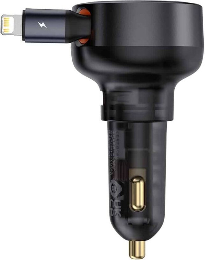 Billader 55W med innebygd lynkabel - Sort