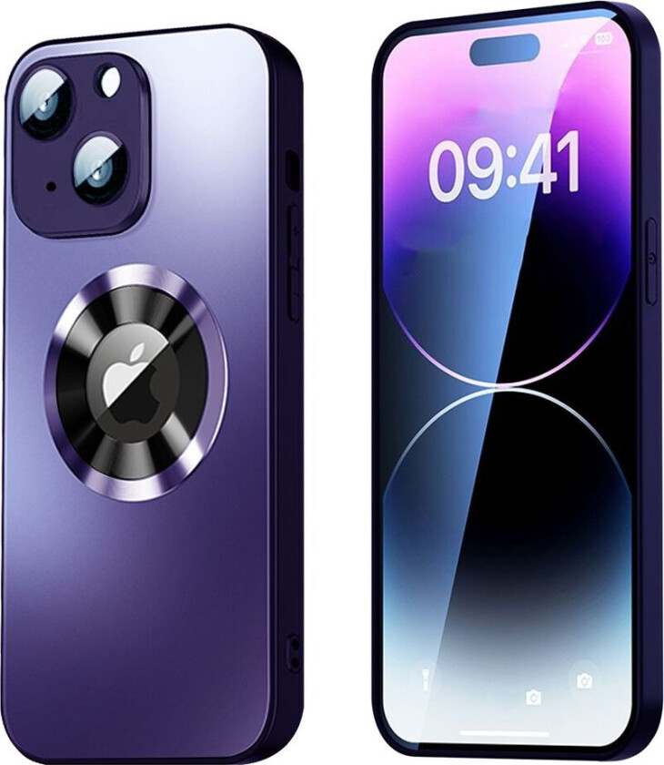 Magnetic Case iPhone 15 Plus med linsebeskyttelse og logovisning - Lilla
