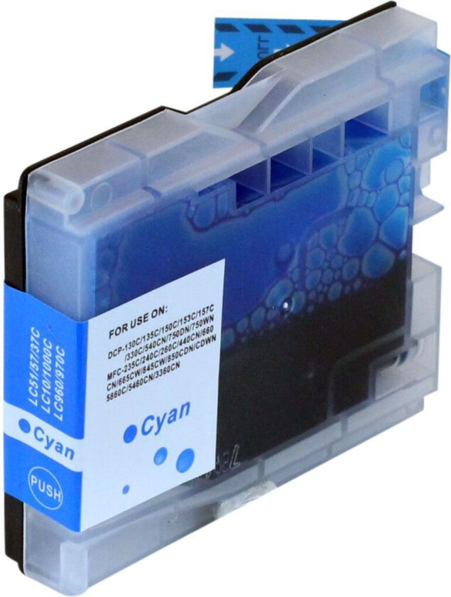 Kompatibel med LC1000C Blekkpatron cyan for Brother