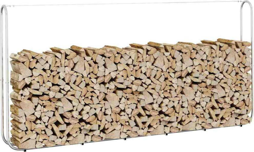 Vedstativ med ståltråd 300x25x150 cm galvanisert stål