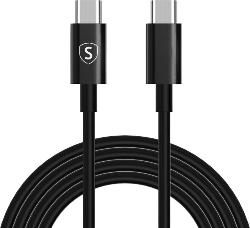 USB-C til USB-C Kabel 60W, 3A, PD, 2m - Svart