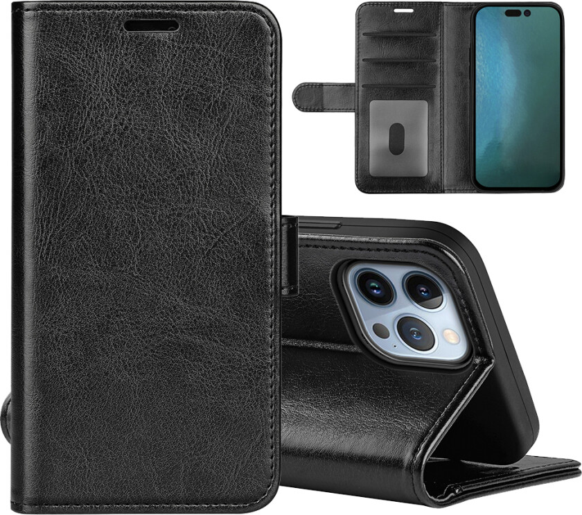 Lommeboketui for iPhone 14 Pro - Svart