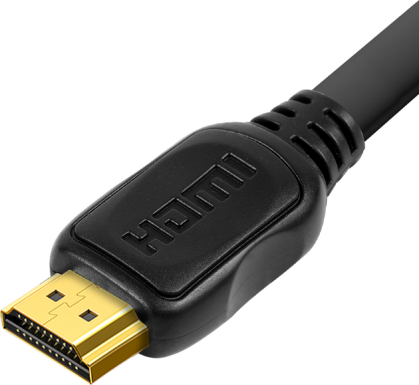 Flat HDMI til HDMI Kabel 4K, 2m - Svart