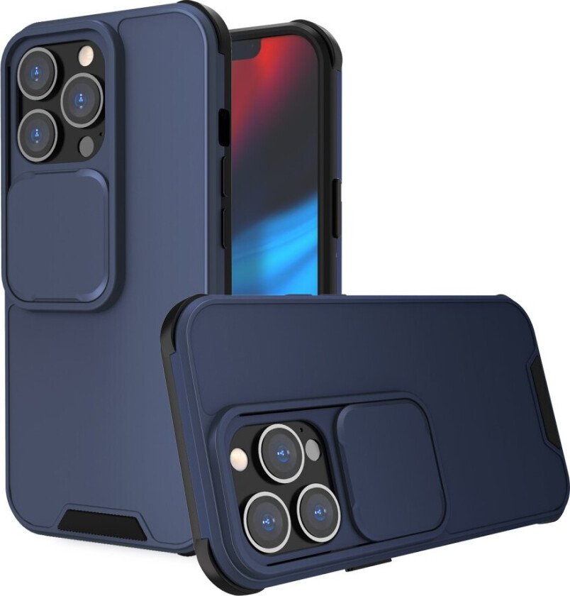 Shockproof Deksel med kamerabeskyttelse til iPhone 13 Pro - Blå