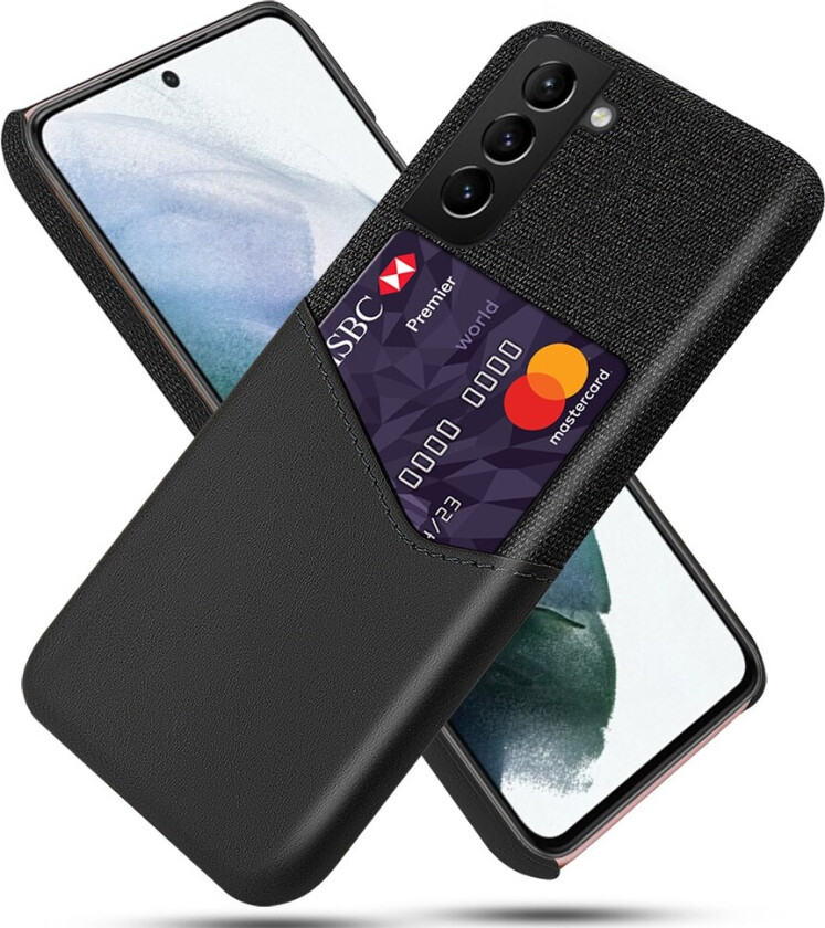 Deksel med Kortholder for Samsung Galaxy S21 FE - Svart