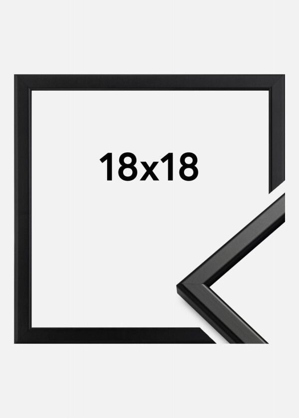 Ramme Slim Matt Antirefleksglass Svart 18x18 Cm