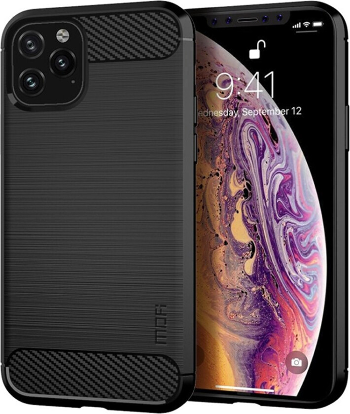 MOFI Carbon Fiber Brushed Deksel til iPhone 11 Pro - Svart